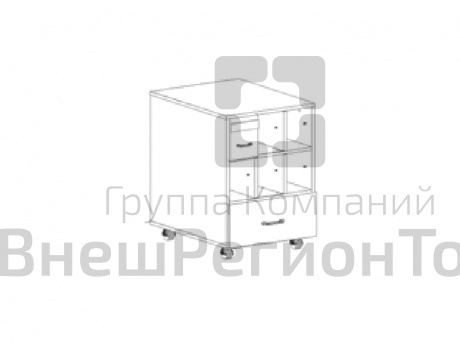 Шкаф-тумба формулярная на 6+1 ящиков (фасад ЛДСП) 466х500х719 мм.