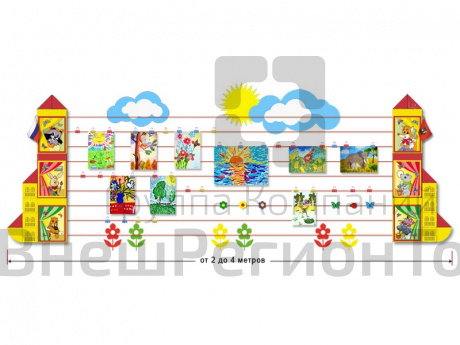 Арт-галерея для обучения детей Окно в сказку, 120х300 см.