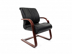 Кресло CHAIRMAN (нат.кожа, дерев.каркас), цвет черный