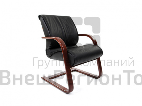 Кресло CHAIRMAN (нат.кожа, дерев.каркас), цвет черный.