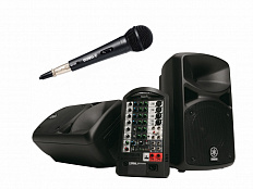 Портативная акустическая система 400 Вт (2 х 8"+1", 8-канальный микшер, микрофон)