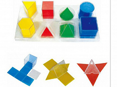 Набор прозрачных геометрических тел с разверткой (8 фигур)