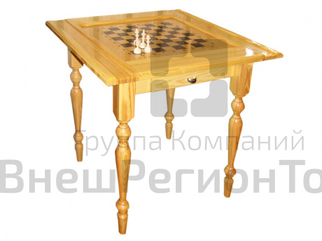 Шахматный стол гроссмейстерский ЛЮКС с фигурами и ящиками 73*73*77.