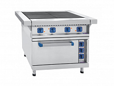 Плита электрическая, нерж.ст., 4 конфорки, духовка, 105x89,5x86 см