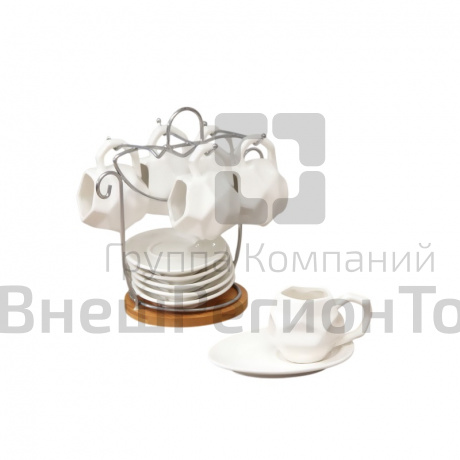 Набор чайный "Эстет", 12 предметов, на деревянной подставке.