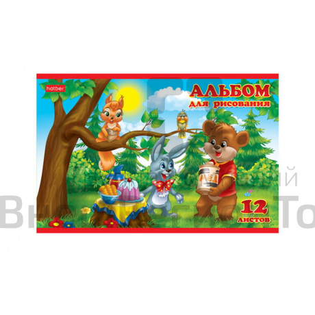Альбом для рисования, А5, 12 листов на скрепке.