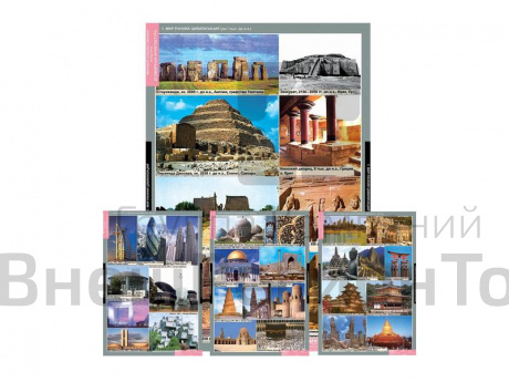 Комплект стендов "Мировая художественная культура. Всемирная архитектура" (20 шт.).