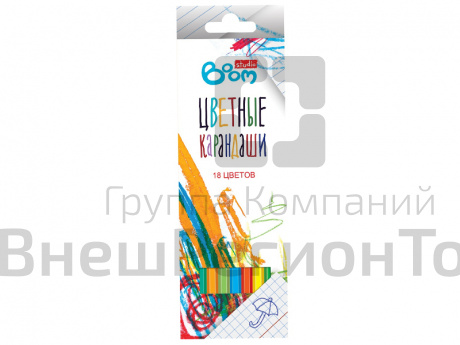 Карандаши, 18 цветов.