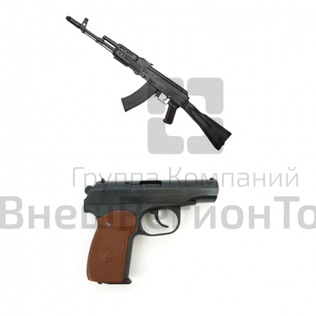 Комплект массо-габаритных моделей оружия.