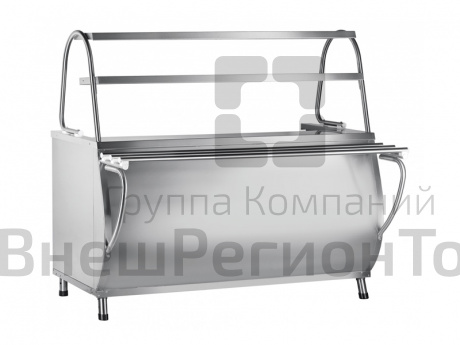 Прилавок мармит для первых блюд Патша, 3 конфорки, 2 полки, L1500 мм.