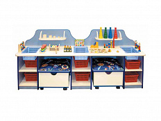 Стол 2-х местный с наполнением (дидактический) + пуфы