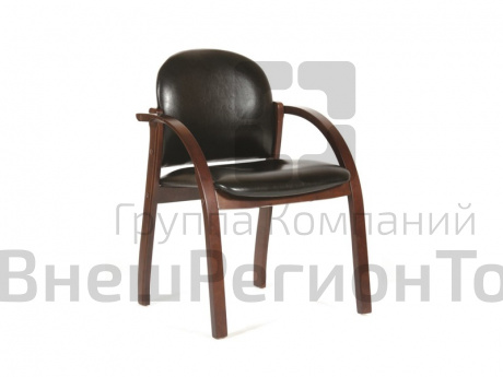 Кресло Джуно (обивка экопремиум, дерев.каркас), цвет черный.