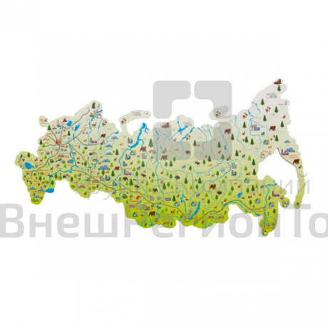 Карта России мини (цветная).