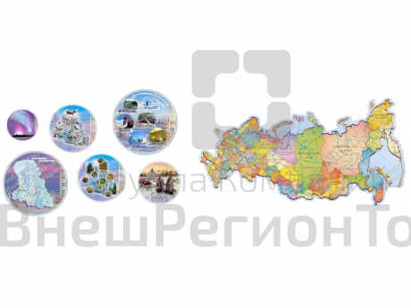 Комплект стендов "Карта России и достопримечательности ЯНАО" с подсветкой.