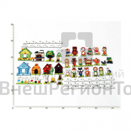 Набор плоскостных фигурок на подставках Сказочные персонажи, 10-15 см.