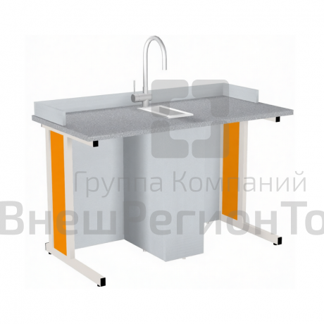 Стол лабораторный ученический c бортиком и сантехникой (Престиж).