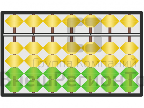 Коврик Абакус для ментальной математики, жёлто-зелёный.