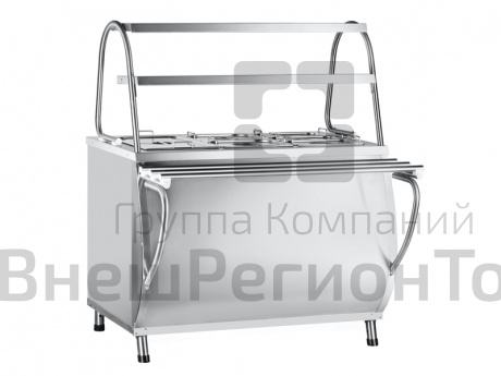 Мармит для вторых блюд паровой Патша, 2 полки + гастроемкости, L1120 мм.