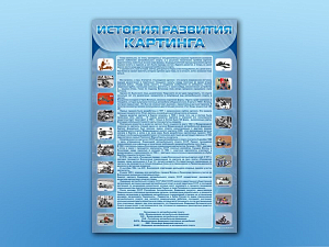 Стенд по ПДД История развития картинга, 70х100 см
