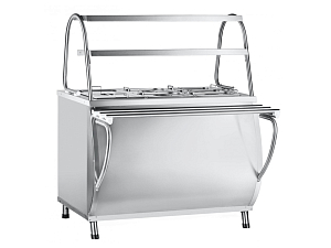 Мармит для вторых блюд паровой Патша, 2 полки + гастроемкости, L1120 мм