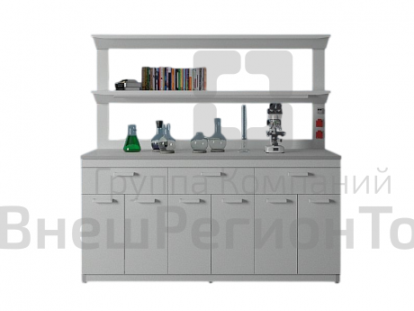 Стол лабораторный с двумя полками.