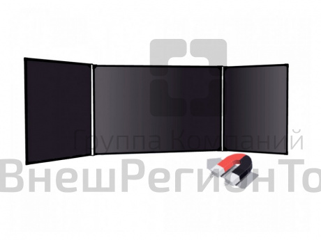 Доска меловая трёхэлементная настенная 100х300 см, черная.