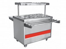 Мармит для вторых блюд паровой передвижной, 1 полка + гастроемкости, L1120мм.