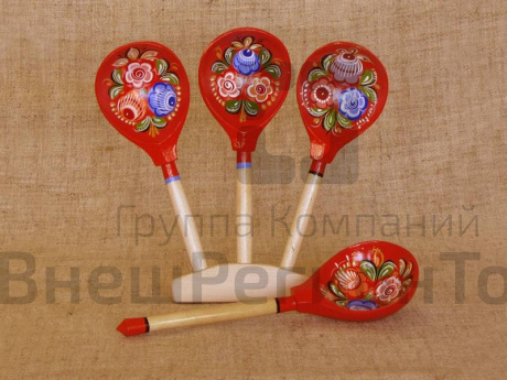 Ложки веерные с городецкой росписью.
