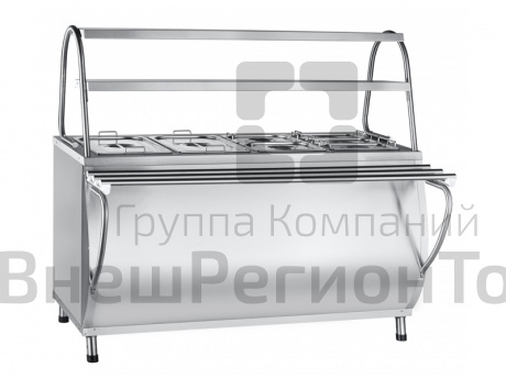 Мармит для вторых блюд паровой Патша, 2 полки + гастроемкости, L1500 мм.