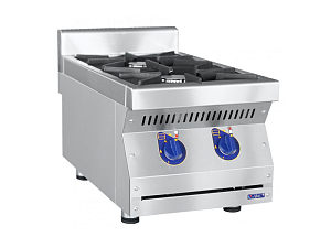 Плита газовая настольная, нерж.ст., 2 горелки, 40x75x47 см