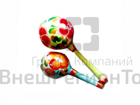 Маракас средний круглый с росписью.