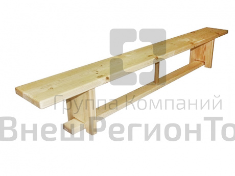 Гимнастическая скамья 3,5 м с деревянными ногами.