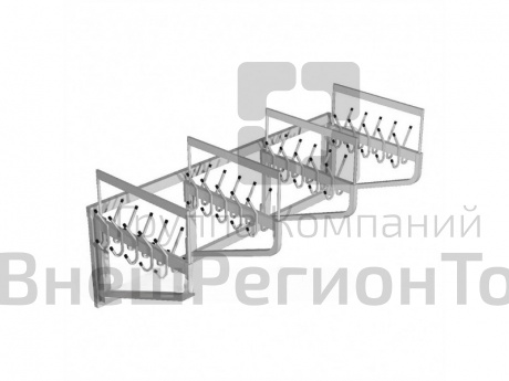 Вешалка гардеробная настенная ВГн (каркас светло-серый).