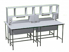 Столы островные химические лабораторные (2400-СОхСл Пластик)