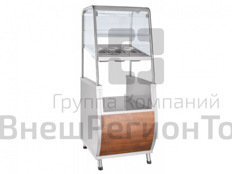 Прилавок для столовых приборов Премьер, гастроемкости + хлебница, L630 мм.