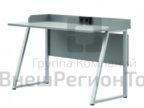 Стол Трапеция лабораторный 2 местный с бортиком и розетками 6 гр. (1200х650х760 мм).