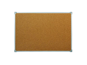 Пробковая информационная доска в металлической раме