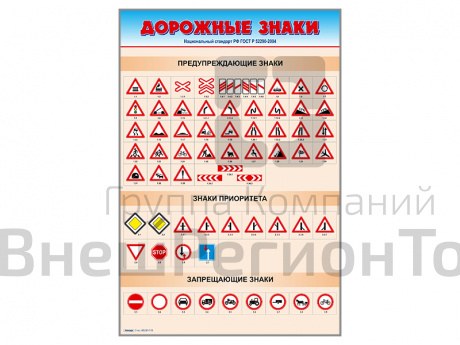 Комплект стендов по ПДД Дорожные знаки 4 шт..