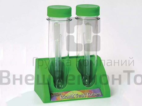 Комплект больших пробирок 17 см на подставке 2 шт.
