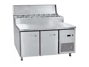 Стол холодильный для пиццы, 2 дверки, 2 полки + гастроемкости, b700 мм