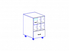 Шкаф-тумба формулярная на 6+1 ящиков (фасад МДФ+пластик) 466х500х719 мм