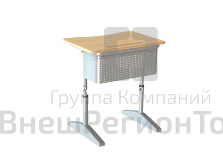 Парта одноместная с полкой и перф. экраном.