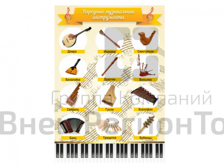 Стенд "Народные музыкальные инструменты".