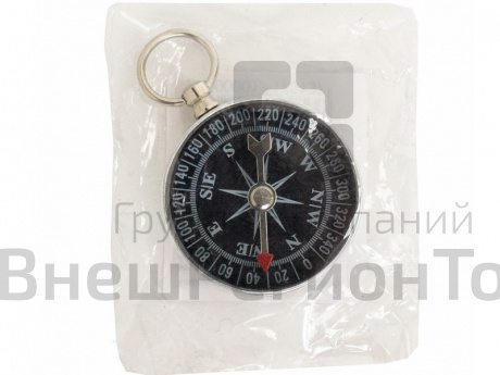 Компас малый алюминиевый корпус, цвет черный.
