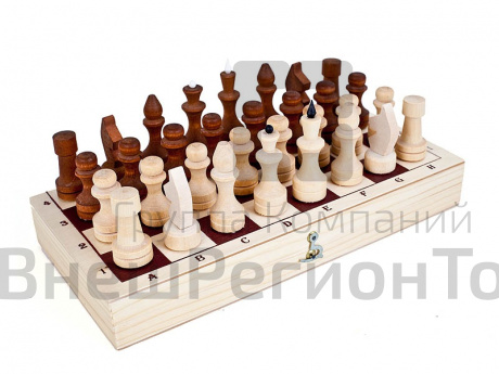 Шахматы обиходные парафинированные с доской ДВП.