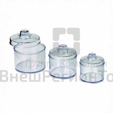 Cтаканы лабораторные с крышкой 3 шт.
