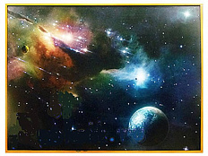 Фибероптическое панно звездное небо 1200х900 мм, аэрографическое настенное