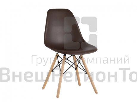 Стул EAMES, коричневый, дер. ножки.