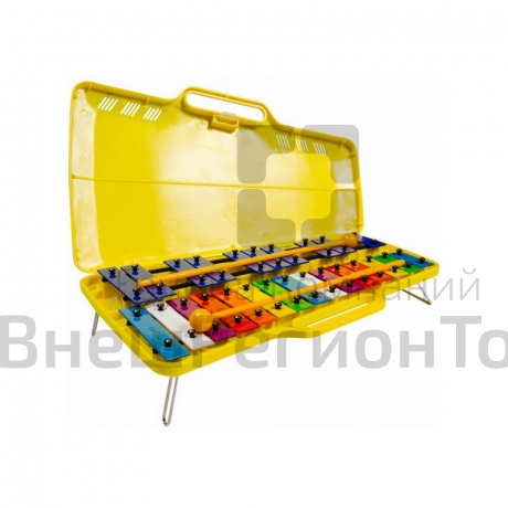 Металлофон 25 нот разноцветный в футляре.