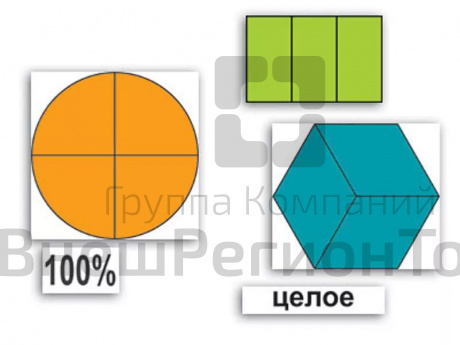 Набор фигур для изучения дробей Части целого. Простые дроби.